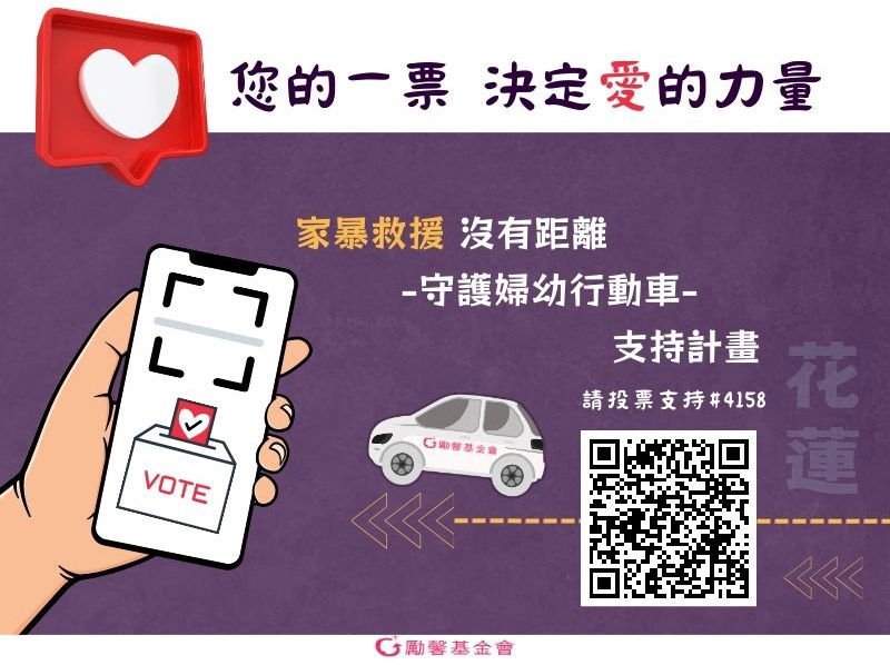 花蓮勵馨基金會參與台新銀行公益慈善基金會-您的一票決定愛的力量」提案